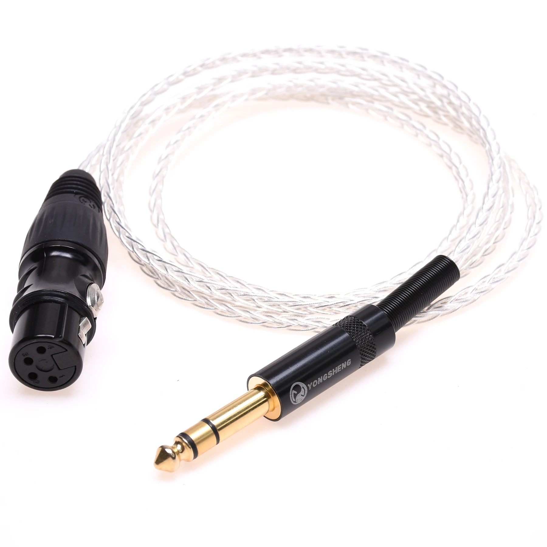 

8 Cores Silver Plated HiFi 1/4 6.35mm Male to 4pin XLR Female Balanced Audio Adapter Cable