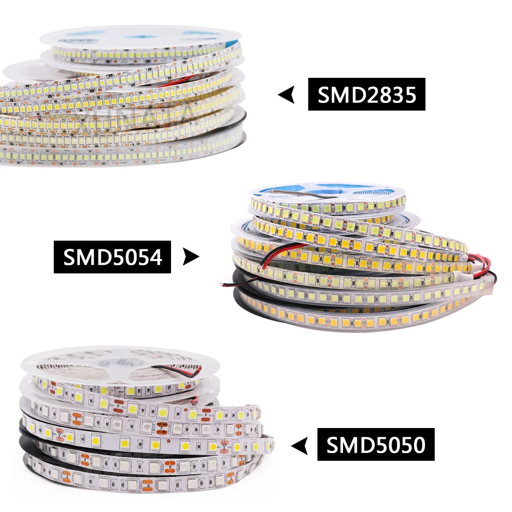 5M LED Strip Lights Waterproof 12V 2835 5050 5054 LED Lights Flexible 60 120 240LEDs/m RGB Tape Diode Cold Warm Natural White