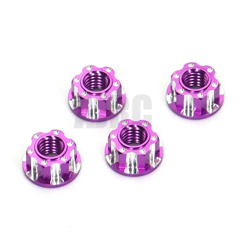 4pcs Aluminum alloy M4 tire nut for 1/10 RC wheel nut Trax TRX4 TRX6 axial scx10 HSP YOKOMO D90 D110 Slash