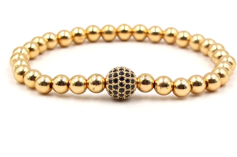 8mm gold silver ball bead micro pave cz zircon cubic zirconia Bracelet Chakra Macrame Charm Braided Rope Bangles 4ytw