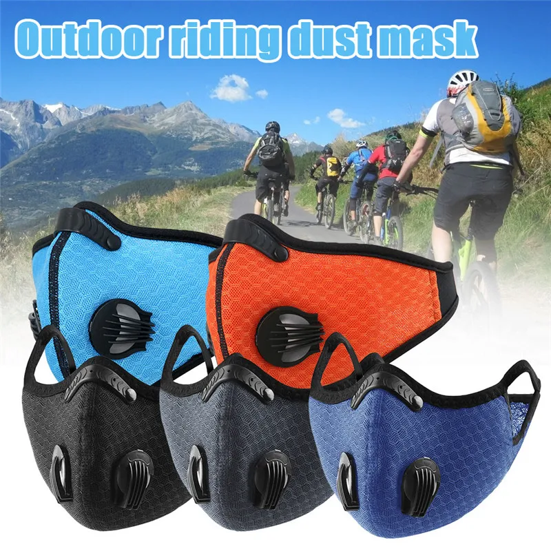 3er Set Cycling Face Mask – Sportmaske Gegen Pollen, Staub & Feinstaub (PM2.5) Mit Austauschbarem Filter, Waschbar, Für Laufen & Outdoor