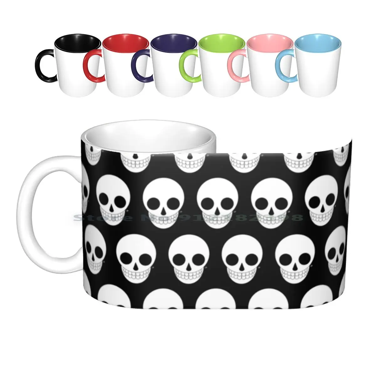 Skully Ceramic Mugs Coffee Cups Milk Tea Mug Skull Dead Skeleton Jedarts Creative Trending Vintage Gift Bottle Cup