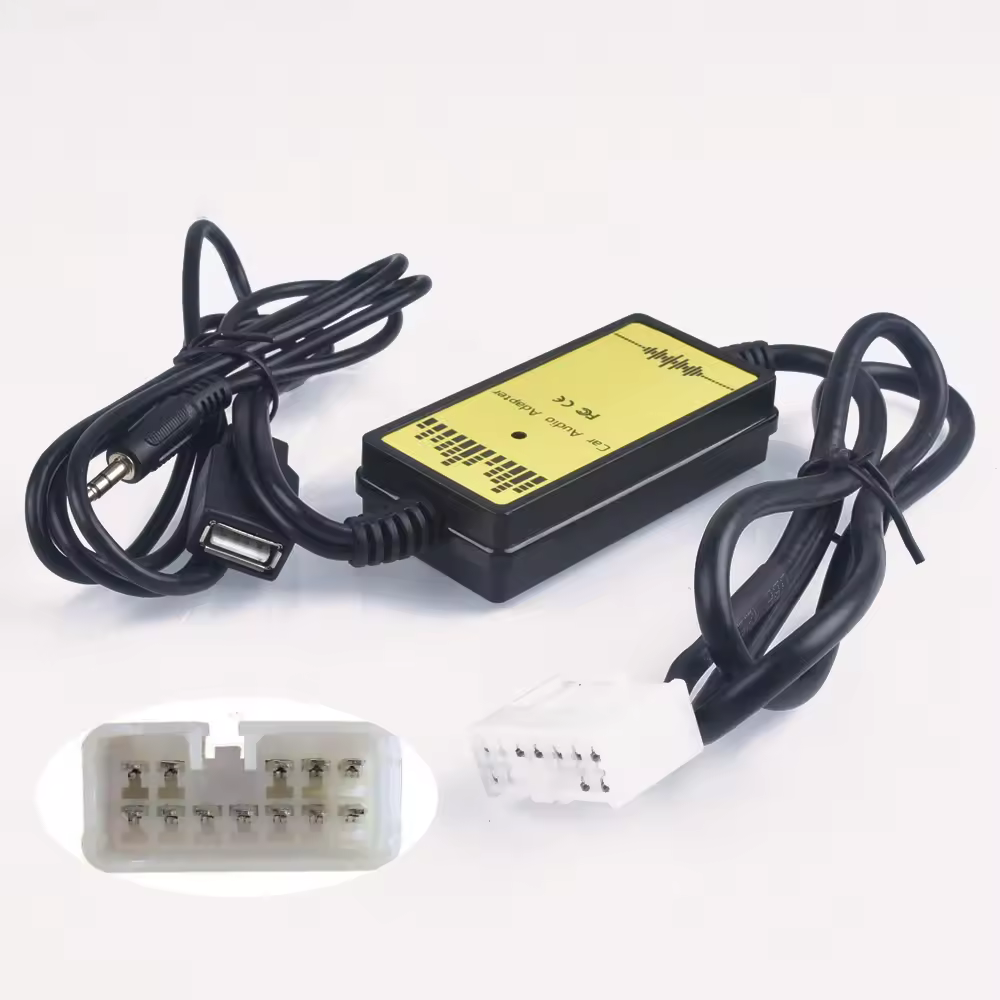 Car CD Adapter MP3 Audio Interface AUX USB CD Changer (5+7)PiN for Toyota Camry Corolla RAV4 Yaris for Lexus IS 200 GS