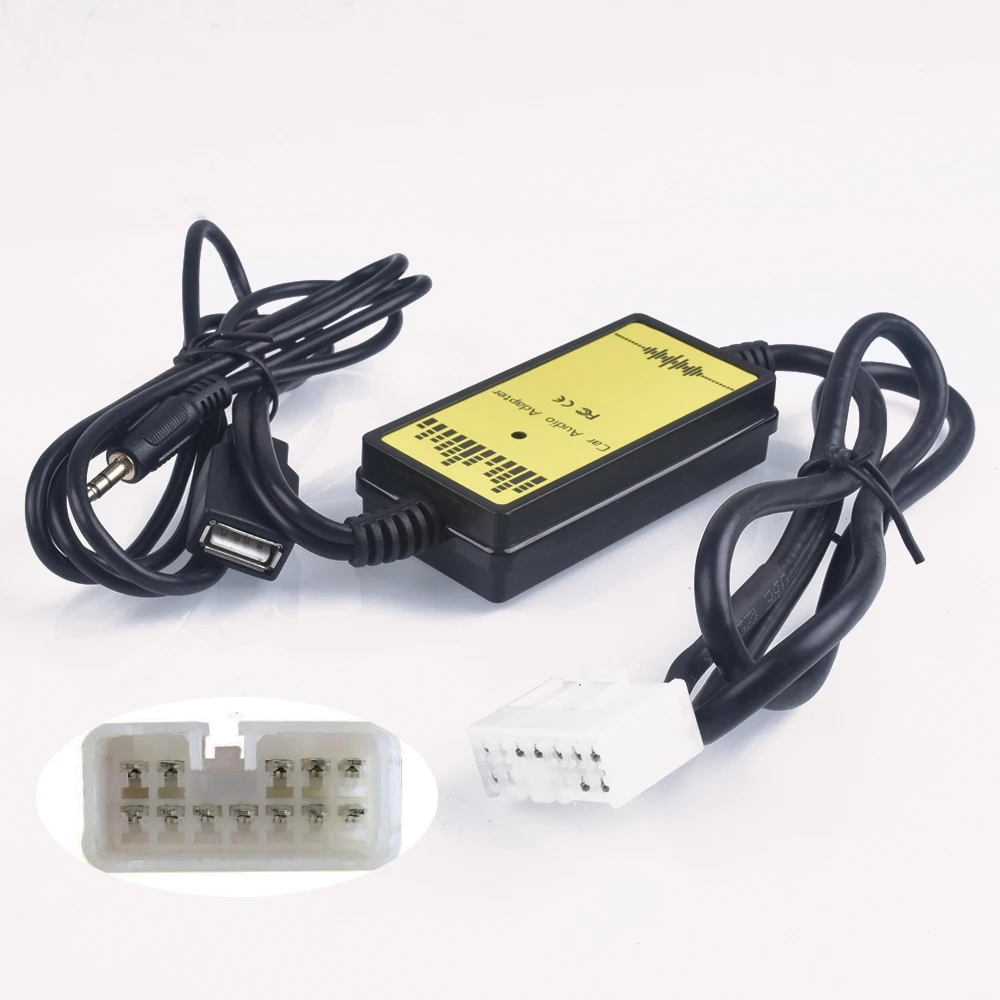 Samochodowy adapter CD MP3 Interfejs audio AUX USB CD Changer (5+7)PiN do Toyota Camry Corolla RAV4 Yaris do Lexus IS 200 GS