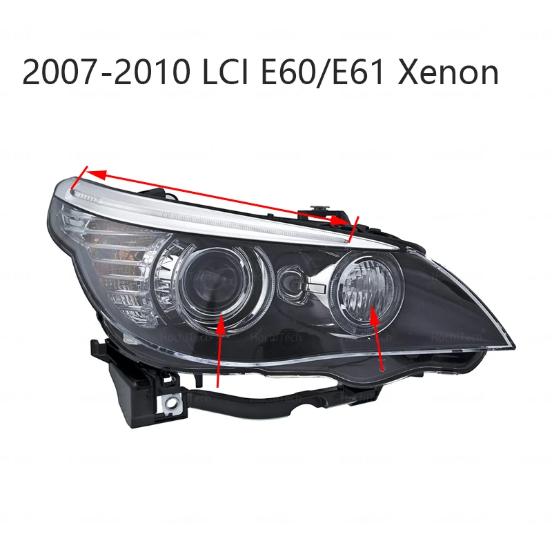 for BMW 2008-2010 5 Series E60 E61 LCI Xenon Headlight High Quality H8 LED Marker Bulbs Angel Eye Light 30W White Bulb