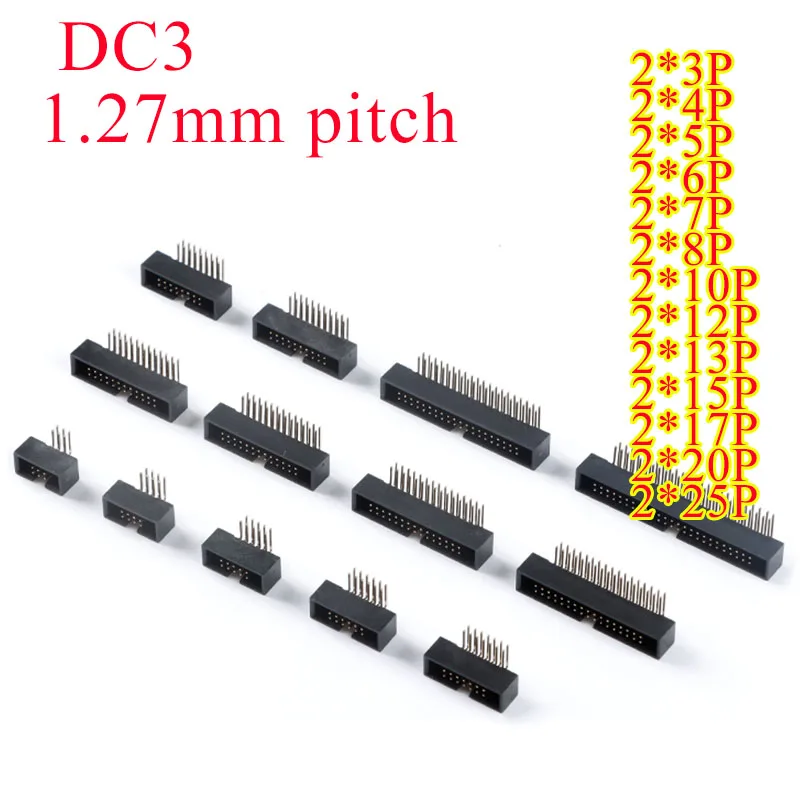 10Pcs DC3 1.27 Mm P…