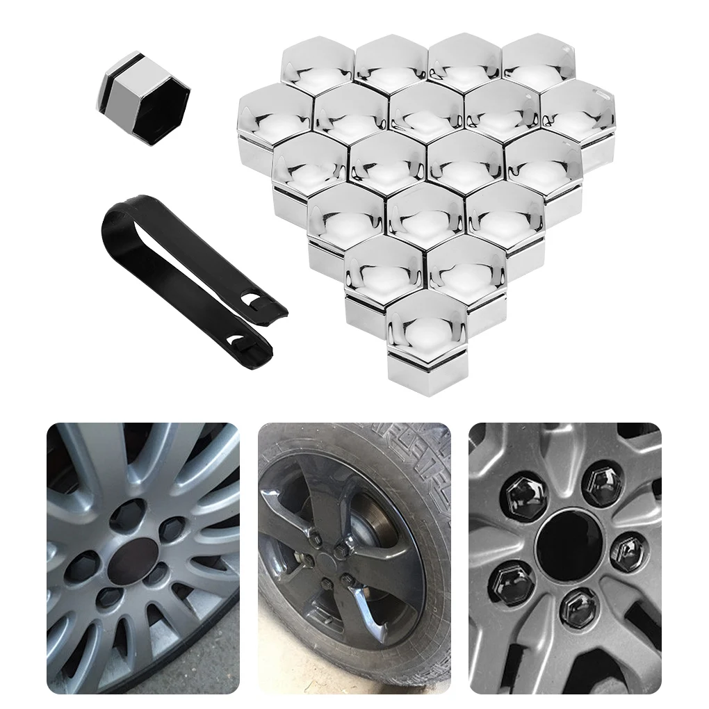 20Pcs Car Wheel Lug Bolt Center Nut Caps 17 19 21mm Wheel Nut Covers Caps Anti-Rust Hub Screw Protector Car Accessories