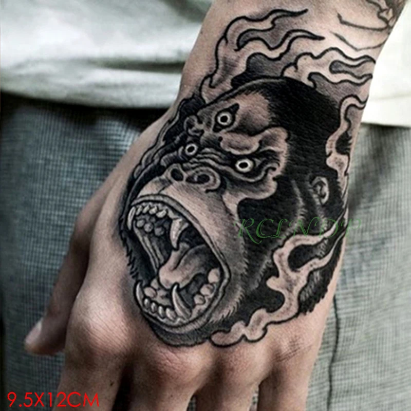 Waterproof Temporary Tattoo Sticker monkey animal King Kong Fake Tatto Flash Tatoo Hand Arm art Tattoos for Girl Women Men