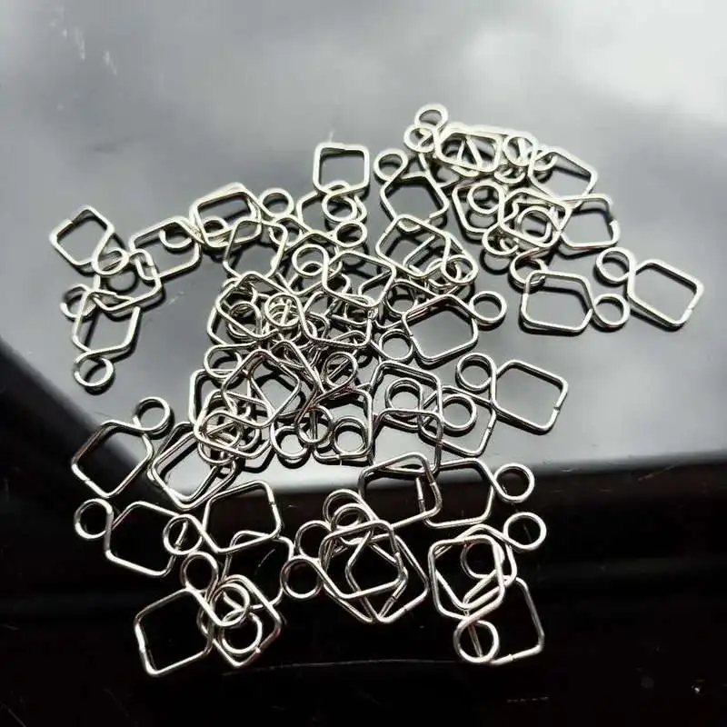 100PCS Crystal Connection Buckle Chandeliers Accessories Stainless Steel DIY Crystal Beads Connector Hanging Pandent Lamp Parts