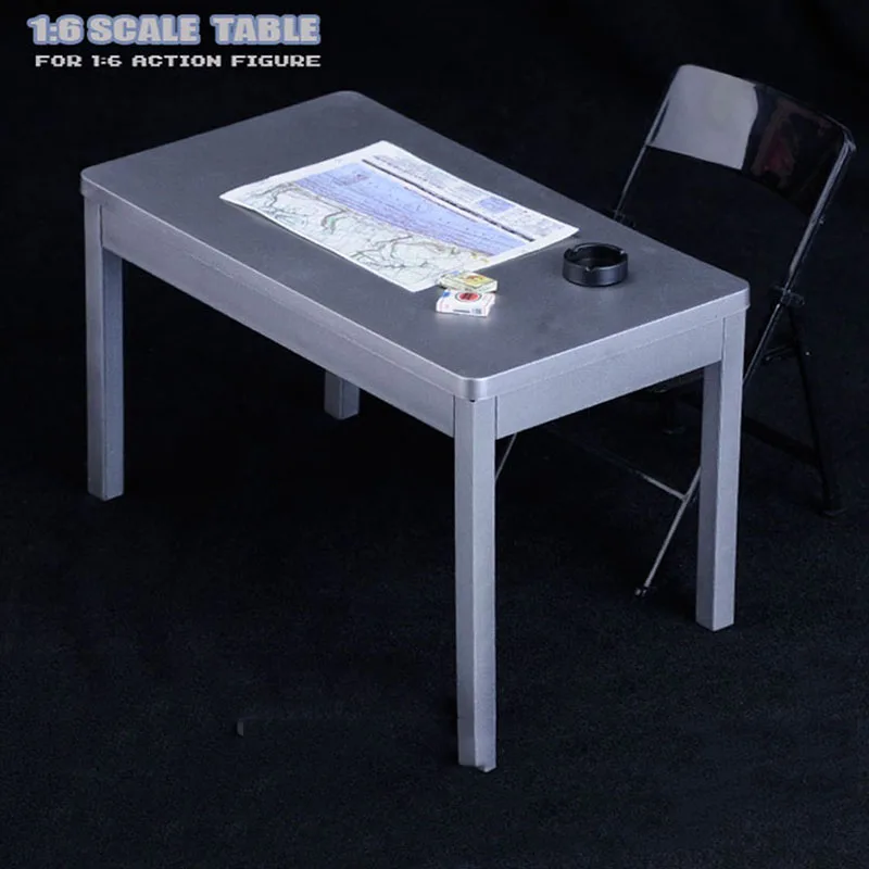 

In Stock 1/6 Scale Gangster Figure Scene Accessories Table Metallic Chair Assemble DIY for 12'' Action Figure