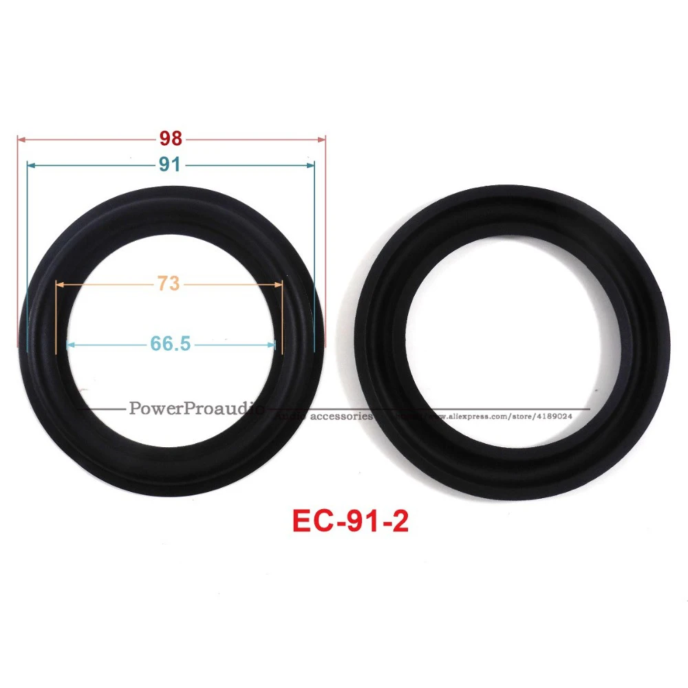 New 10 pcs /lot = 5 Pair 4 inch Woofer Repairable Parts / Speaker Rubber Surround  ( 98mm / 91mm / 73mm / 66.5mm )