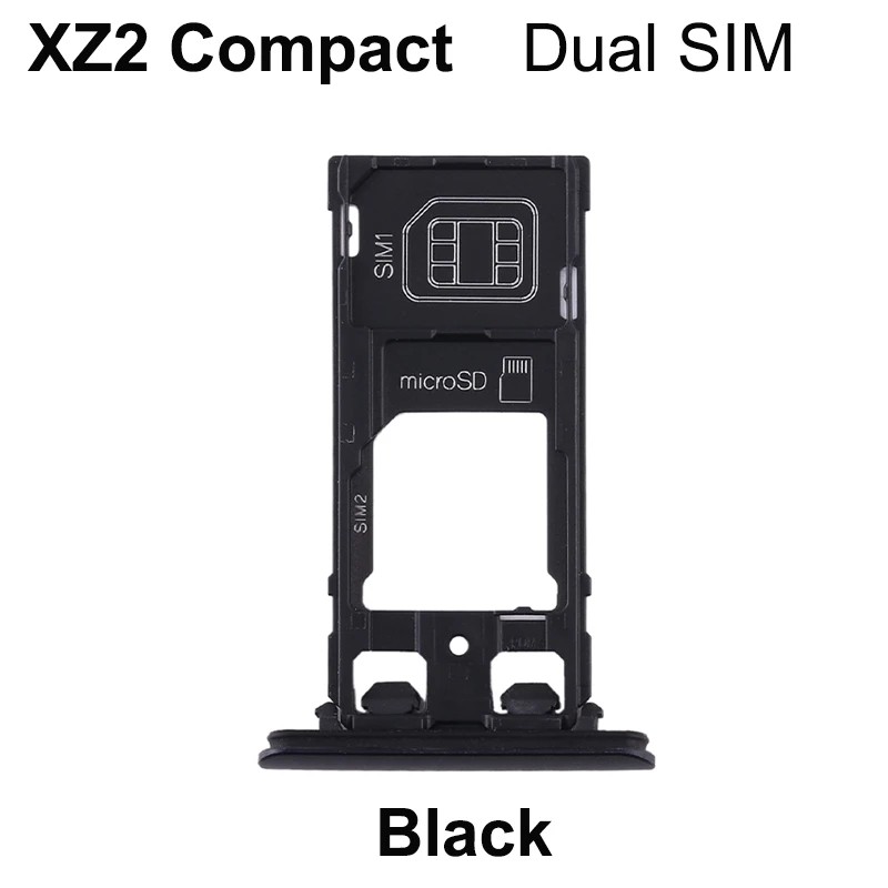 Aocarmo Micro SD SIM Card Tray Slot With Dust Plug Cover Replacement For Sony Xperia XZ2 Compact H8324 XZ2c XZ2mini 5inch