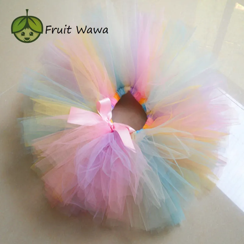Pastel Unicorn Fluffy Tutu Skirt Baby Girls Dance Tutus Kids Tulle Skirts for Birthday Party Costume Toddler Outfits 3M-14 Years