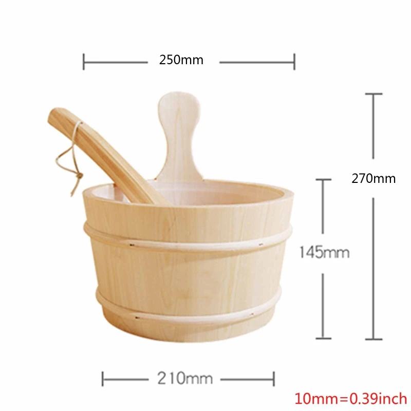 Sauna Bucket with ladle Sauna Accessories, Sauna Bucket,Ladle, Plastic Liner