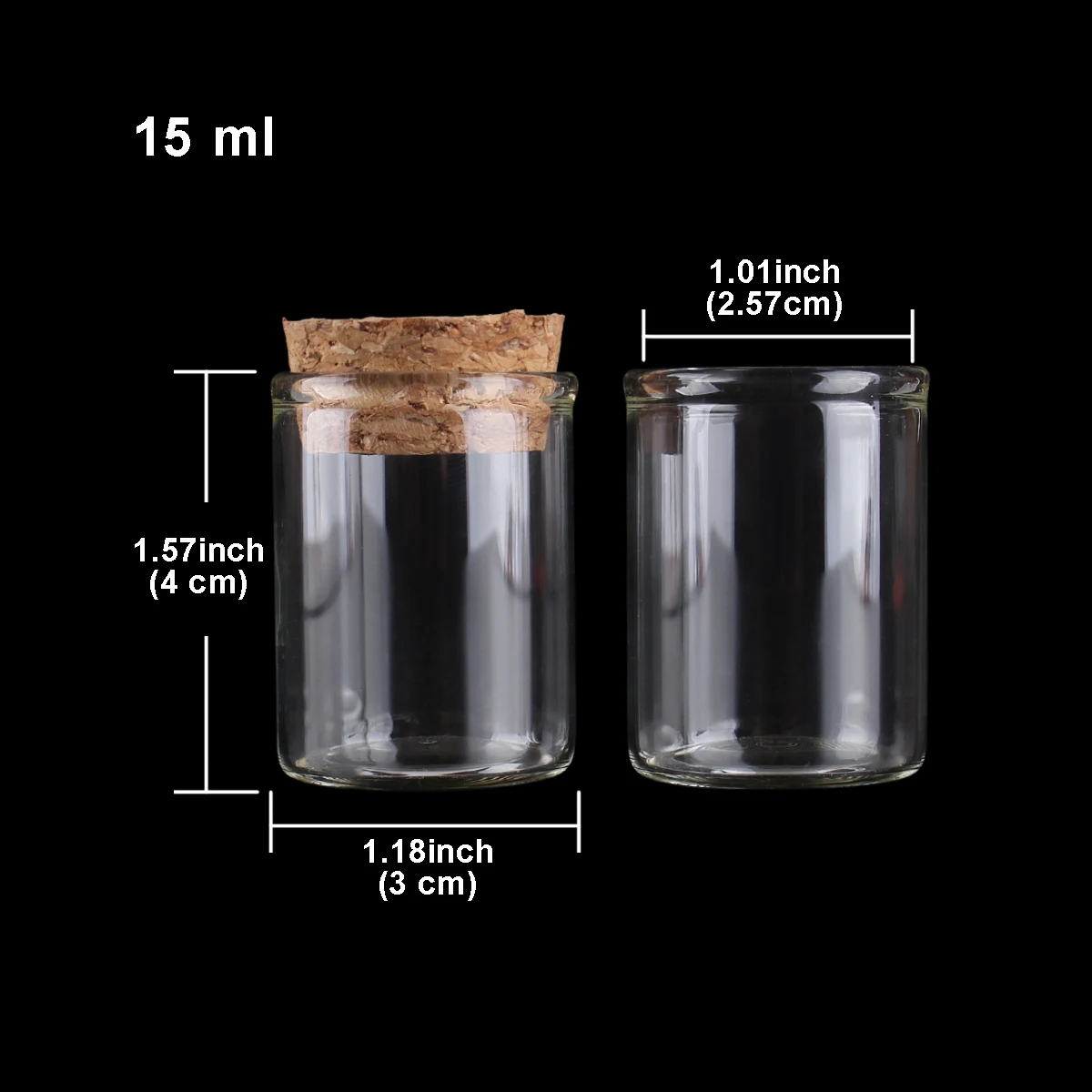 5pcs 15ml 30*40mm Test Tubes Glass bottle with Cork Lids Potion bottles Glass Jars Glass vessels Spice Jars Glass tubes