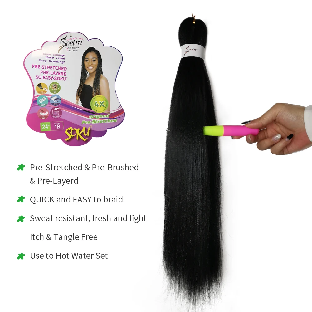 Vorgedehnte Synthetische Zopf-Extensions – 66 Cm, 8 Bündel, Ombré-Blau – Für Zöpfe & Dreadlocks