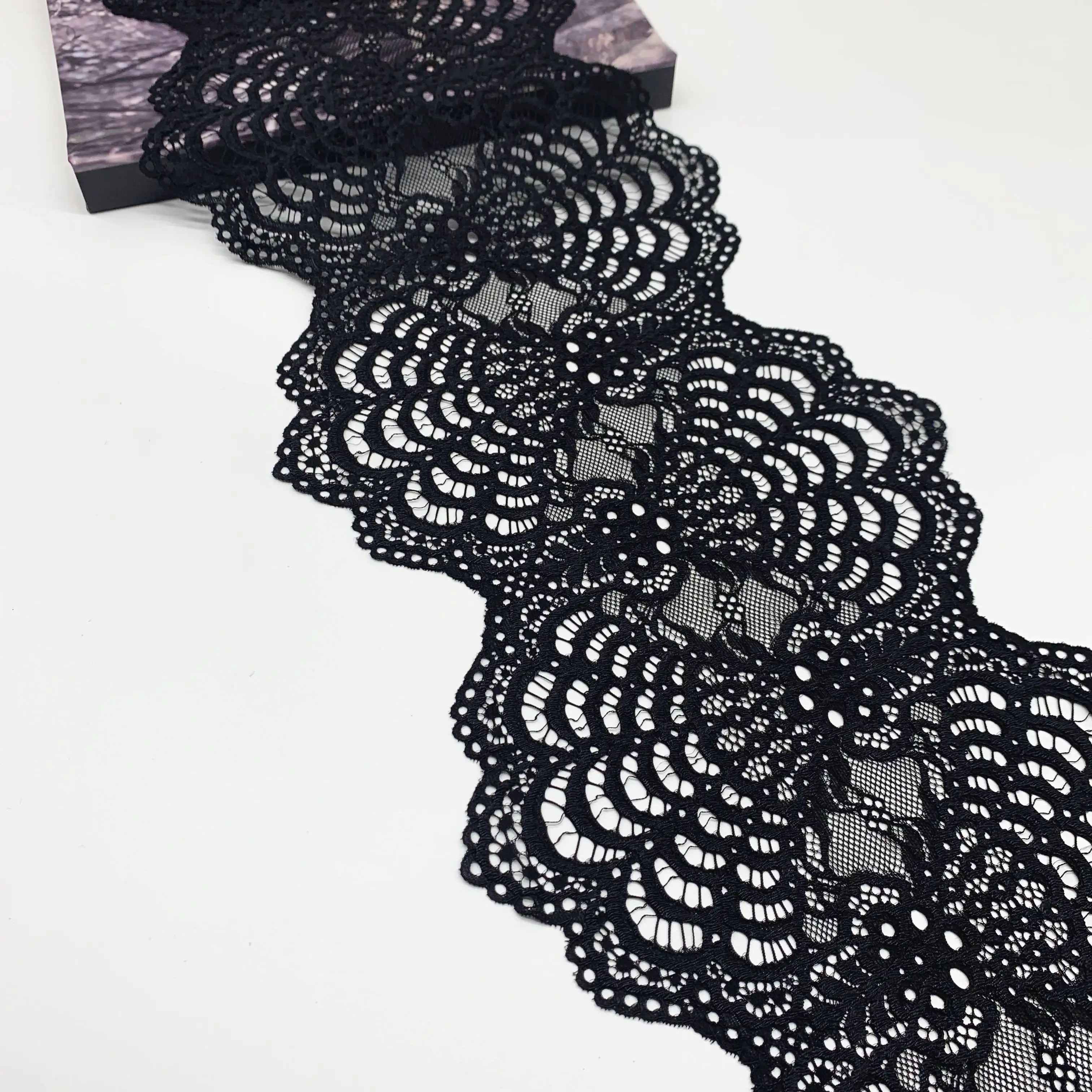 3y/lot Width 21cm 3 colors Grey Blk Elastic Stretch Lace Skirt Hem Dress Underwear Sewing Craft DIY Apparel Fabric Lace Lingerie