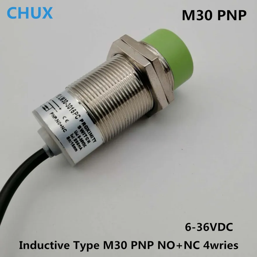 CHUX Inductive Proximity Sensor Pnp 15mm Detection M30 No Nc No+nc Dc 24v Metal Case Non-shiled Type Switch