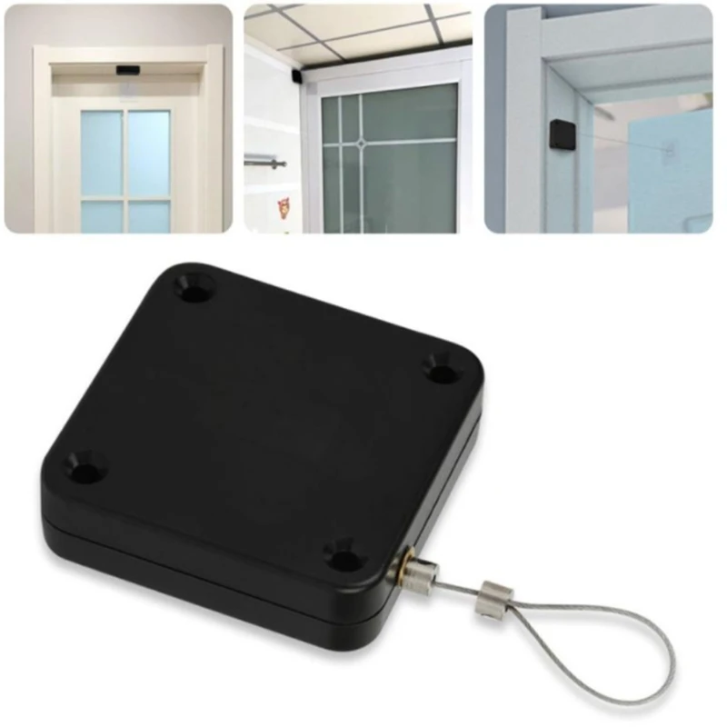 Multi-function Punch-free Automatic Door Closer, High Temperature Pull Rope Square Telescopic Cable Box Bracket
