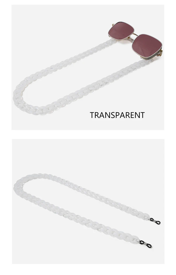 Mode Acryl Brillen Ketten Sonnenbrillen Schnur Anti-Rutsch-Sonnenbrille bänder hängen Ketten am Hals Brillen zubehör – Detail 33