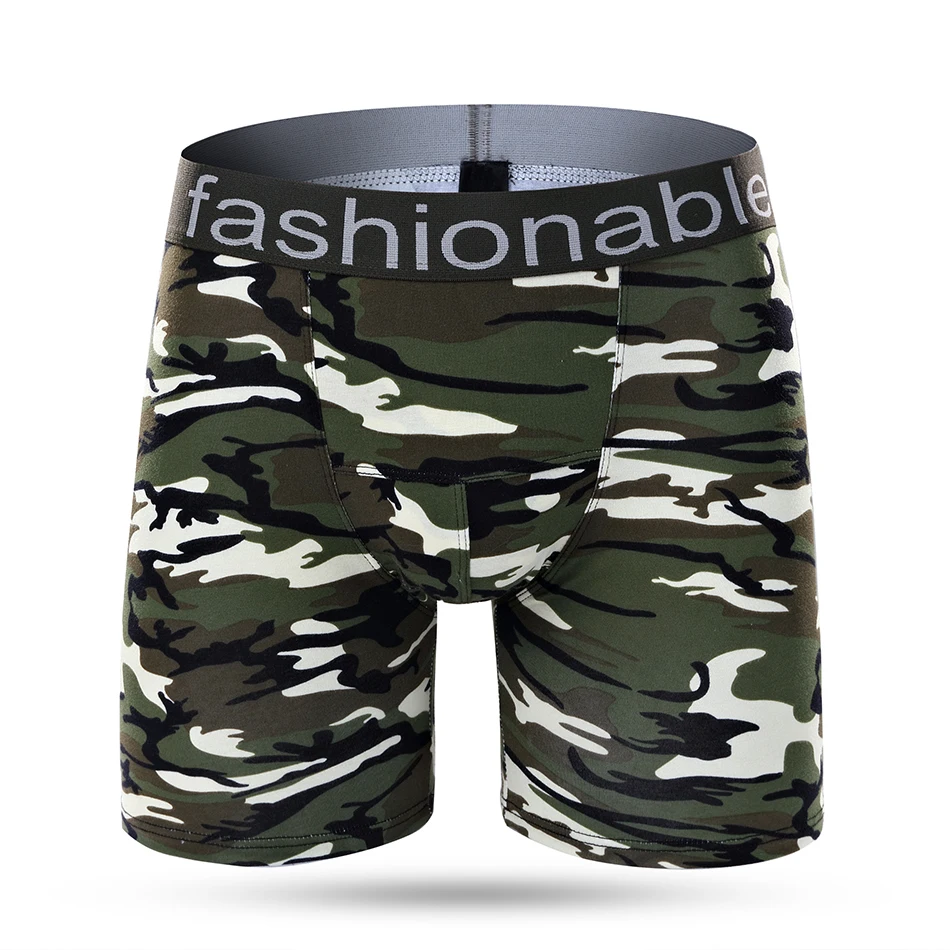 Pure Cotton Men's Boxer Pants Long Camouflage Underwear Running And Cycling To Prevent Leg Abrasion High Quality Comfortable Sho