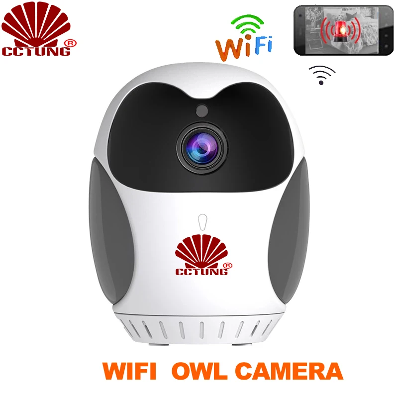 1080P WiFi IP Owl Camera for Home Security Night Vision AI Motion Detection & Alarm  Indoor Security Camera Two-way Conversatio