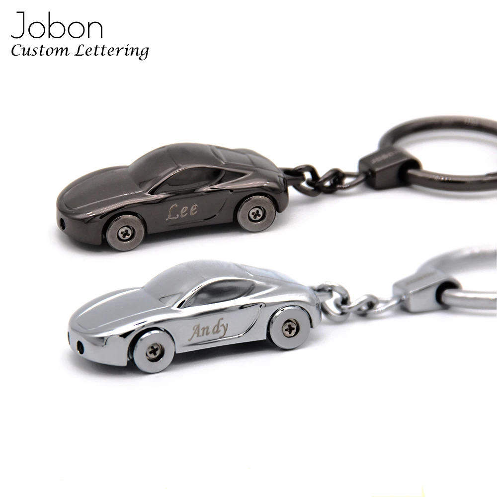 Jobon Luxury Key Chain LED Lights Keychains Men Women Custom Lettering Car Key RIng Holder Bag Pendant Gift for Friend Jewelry