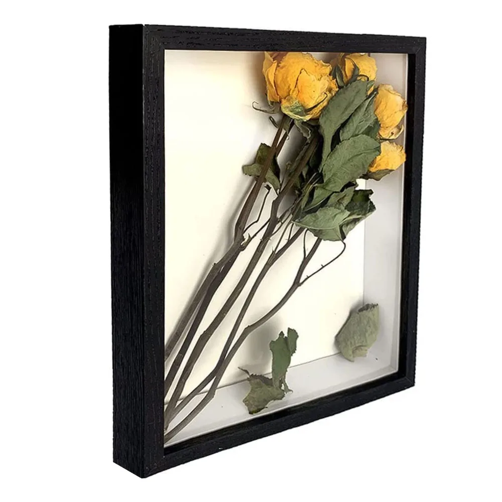 Boîte à ombre pour Bouquet, étui à fleurs, pour artisanat, image 3D, mémoire, table en bois et tenture murale