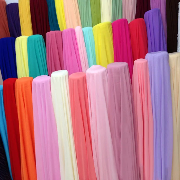 100D Colorful Chiffon Fabric Imitation Silk Yarn Ancient Dress Dance Wedding Clothing Handmade Decoration