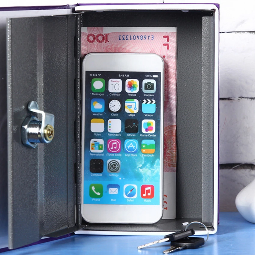 Combination Lock Hidden-Safe Box Metal Simulation Book Safe Storage Box Money Bank Coin Bank Money Safe Cash Box копилка
