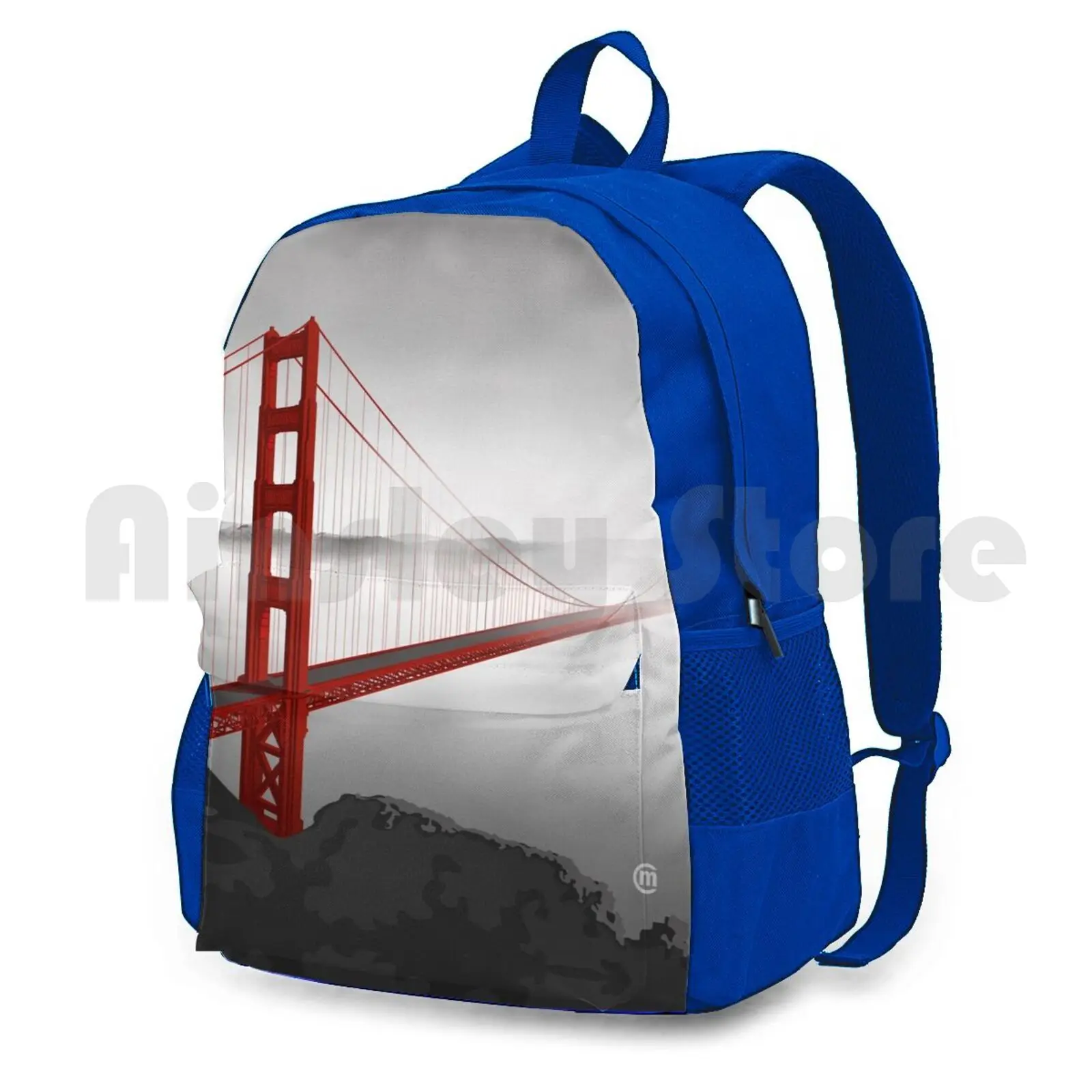 Golden Gate Bridge ( Vectorillustration ) Outdoor Hiking Backpack Riding Climbing Sports Bag Urban California New San Francisco