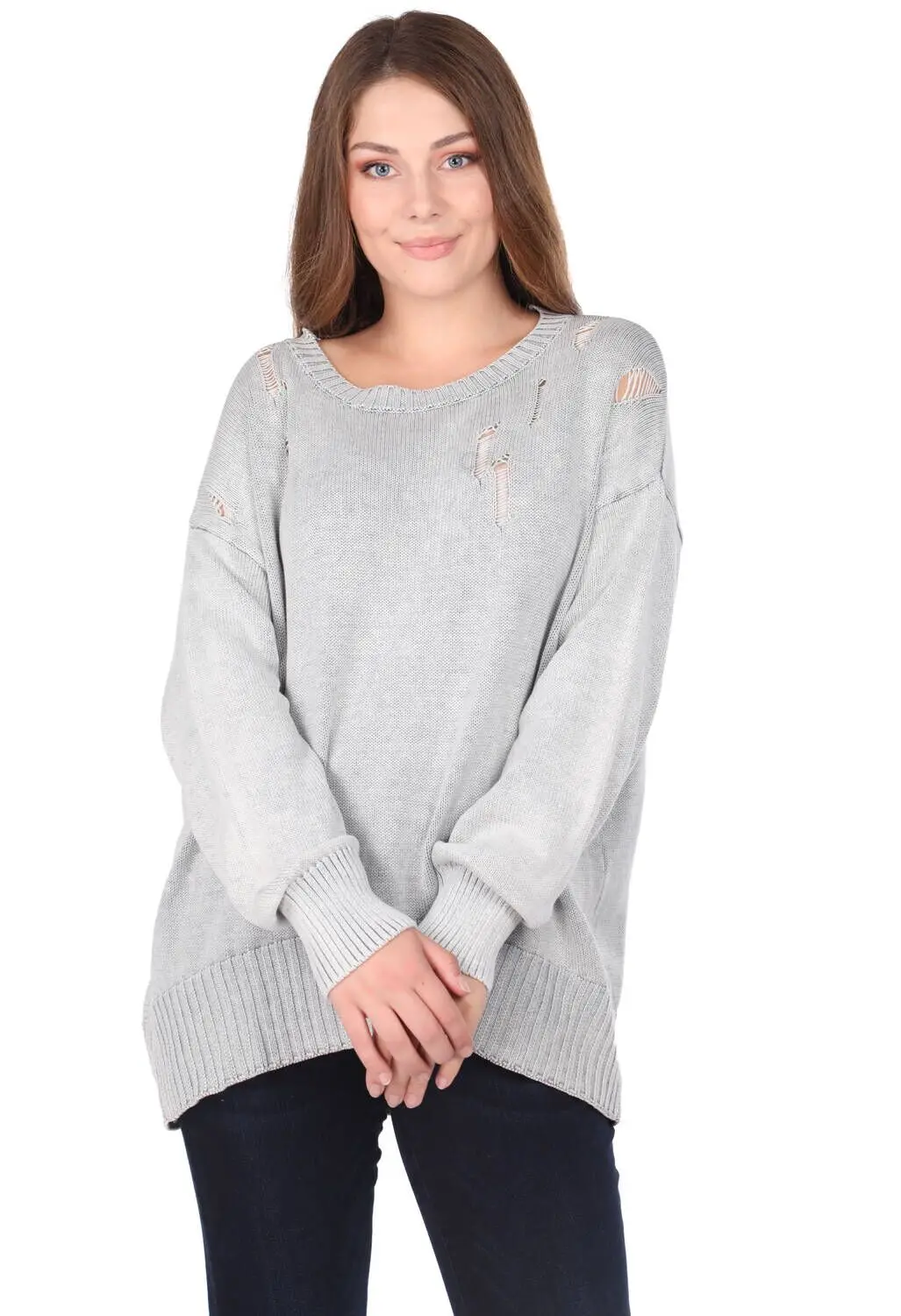 Oversize Bicycle Neck Knitwear Women Sweater