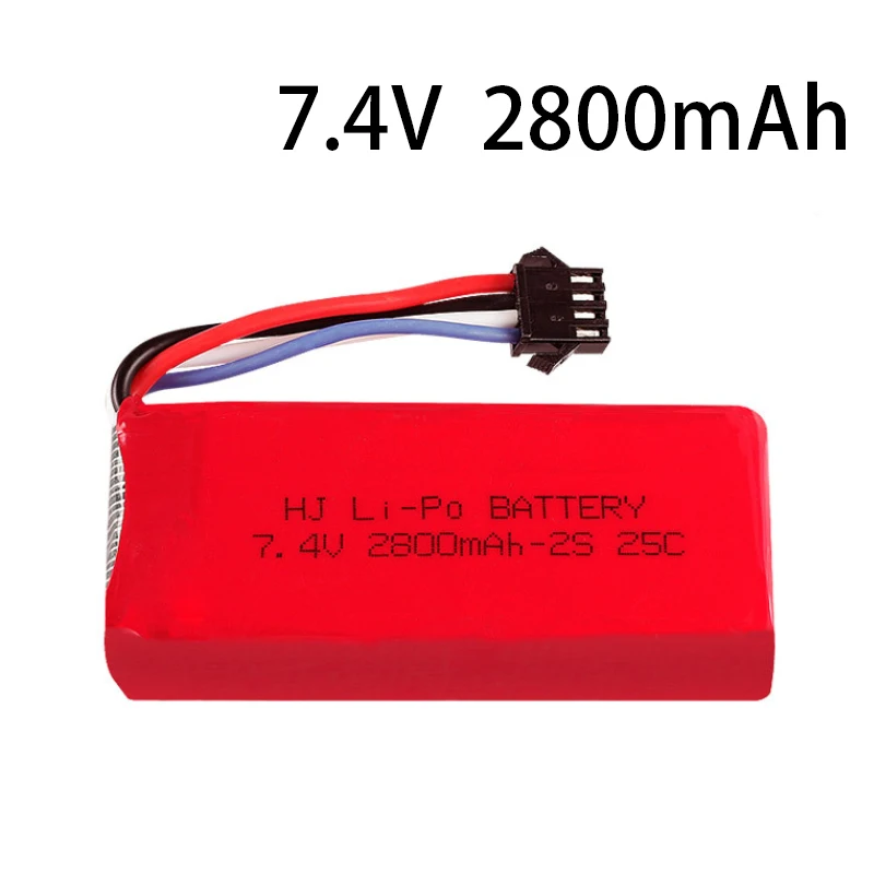 7.4V 2800mAh 25C Lipo battery SM-4P Plug For Udi UDI902 UDI002 Huanqi 961 Huanqi 962 Remote Control Boat