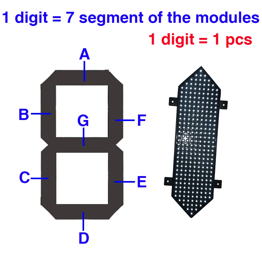 48 "Inch 7 Segment Digitale Display Led Modules Voor Benzine Prijs Teken Rood/Groen/Wit/Geel kleur