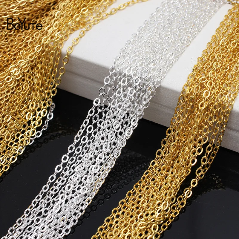 

BoYuTe (90-95 Meters/Lot) 3*4MM Flat Chain Materials Factory Supply Handmade Diy Brass Chain Findings for Jewelry Making