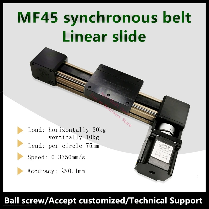 Imagem -02 - Correia de Curso de Alta Velocidade 100600 mm Módulo de Atuador de Correia de Movimento em Trilho Guia Linear para Posição Linear Cnc Kit Mf45