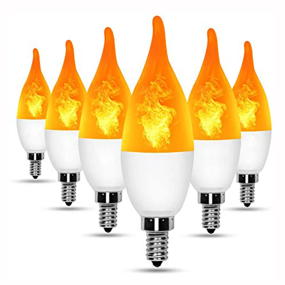 E14 LED Flame Flickering Bulb LED Fire Emulation Light E27 Candle Lamp 3 Modes Lighting Creative Xmas Atmosphere Lamp Home Decor