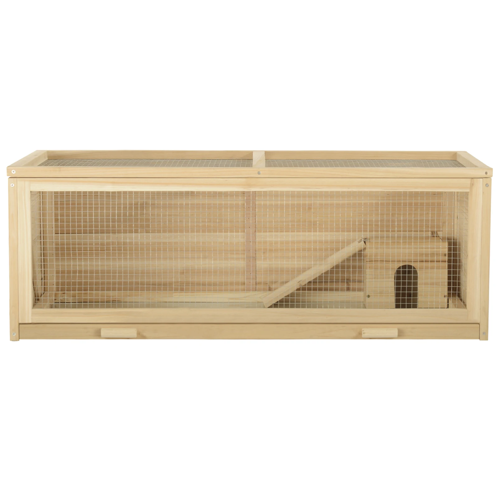 Rodent Cage 110x58x38cm Rabbit Hutch Wood Glass Hamster Rat Tray House for Guinea Pigs Hamster Small Animal House Pets Outdoor