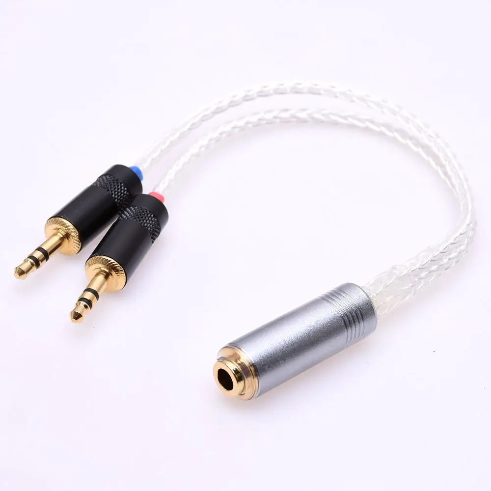 Kabel berlapis perak seimbang wanita, 2X 3.5mm jantan ke 4.4MM, adaptor PHA-3 kompatibel untuk Sony PHA-3 NW-WM1Z PHA-2A MDR-Z1R