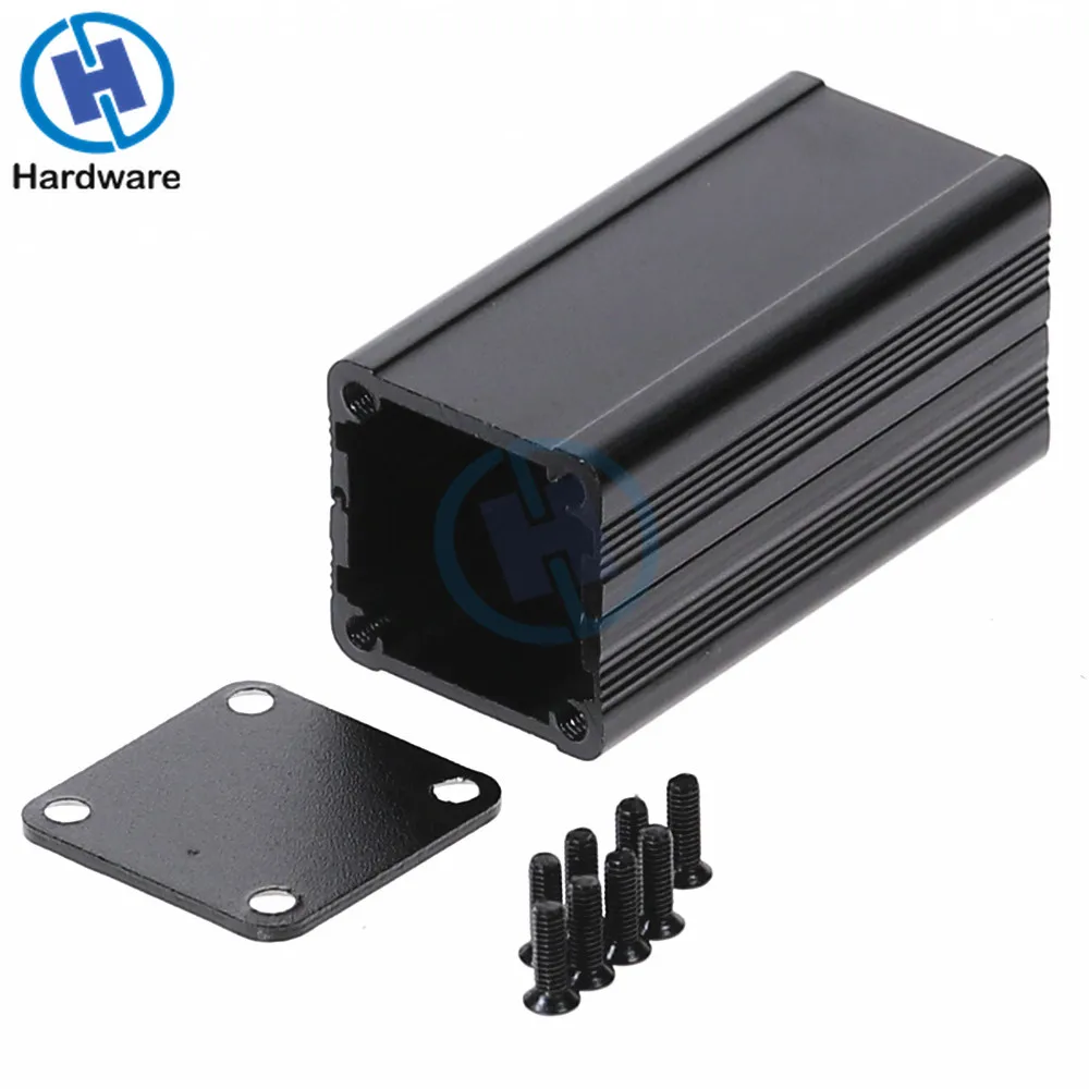 Black Aluminum Enclosure Case DIY Extruded Electronic Project Box 50x25x25mm For Power Supply Units