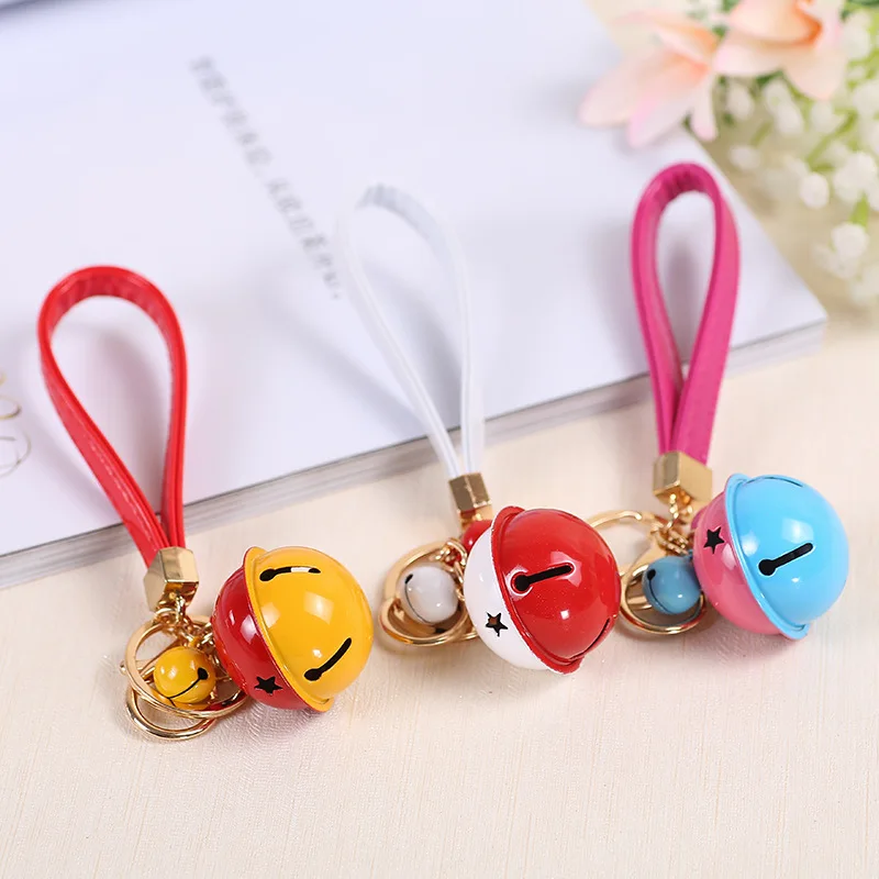 New Bell Keychain New Gift DIY Key Chain PU Leather Cord Car Key Ring Bag Pendant Gift Jewelry 3032