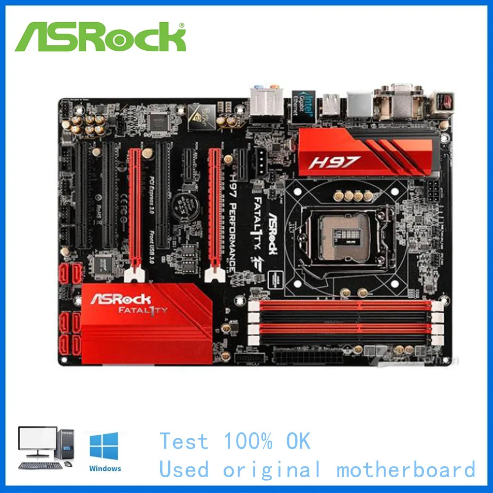 

For ASRock H97 PERFORMANCE Computer USB3.0 SATAIII Motherboard LGA 1150 DDR3 H97 Desktop Mainboard Used