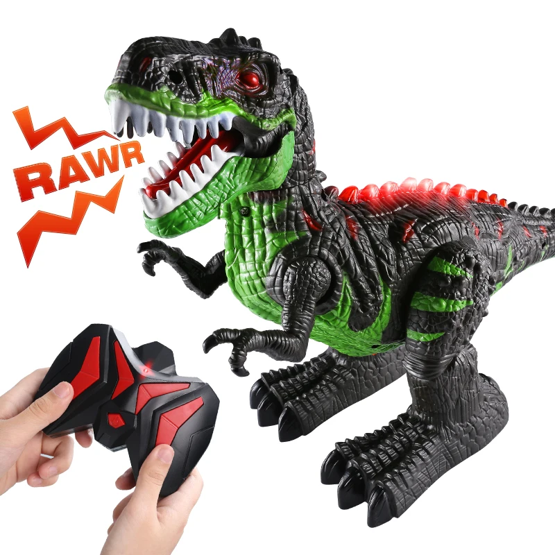 Remote Control Dinosaurs Electric Robot Sound Light Toy Excavation Jurassic Animals T Rex Educational Toys for Children Boys