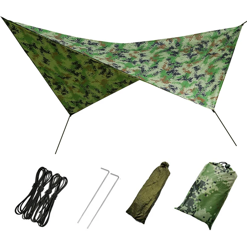 Waterproof Camping Tarp Tent Ultralight Footprint Mutifunctional Groundsheet Picnic and Beach Mat with Carrying Bag