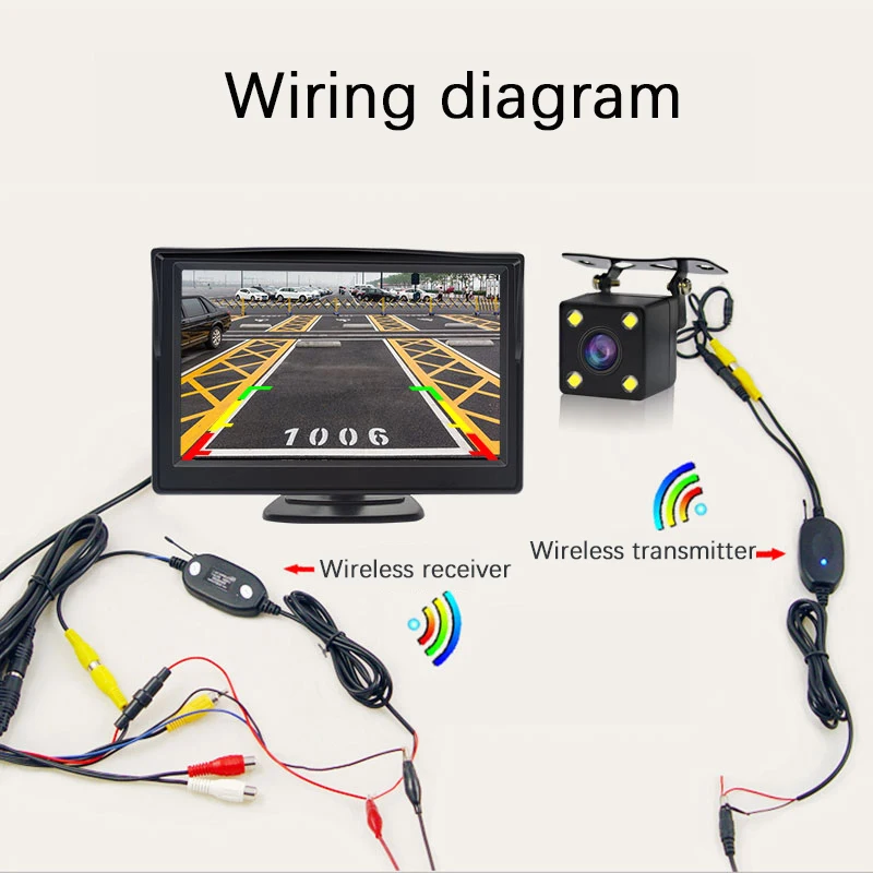 Qxny Wifi Wireless Rear View Camera Vehicle Folding Foldable 4.3\