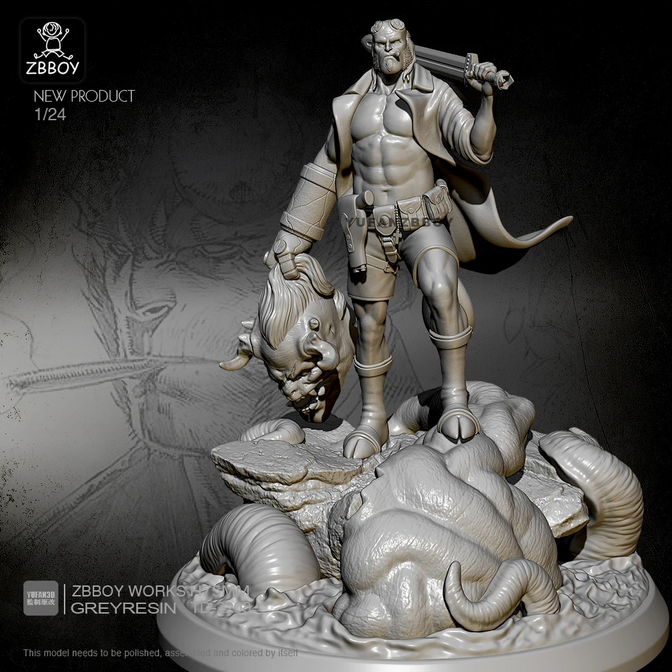 

Коллекция 1/24 года, наборы фигурок из смолы, модель Hellboy, самосборка