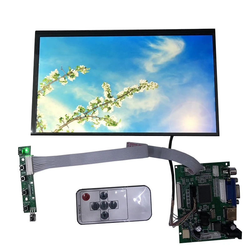 

10.1 inch 1366x768 16:9 LCD capacitive touch screen kit car drive display suite VGA+2AV+HDMI AV2 astern is preferred