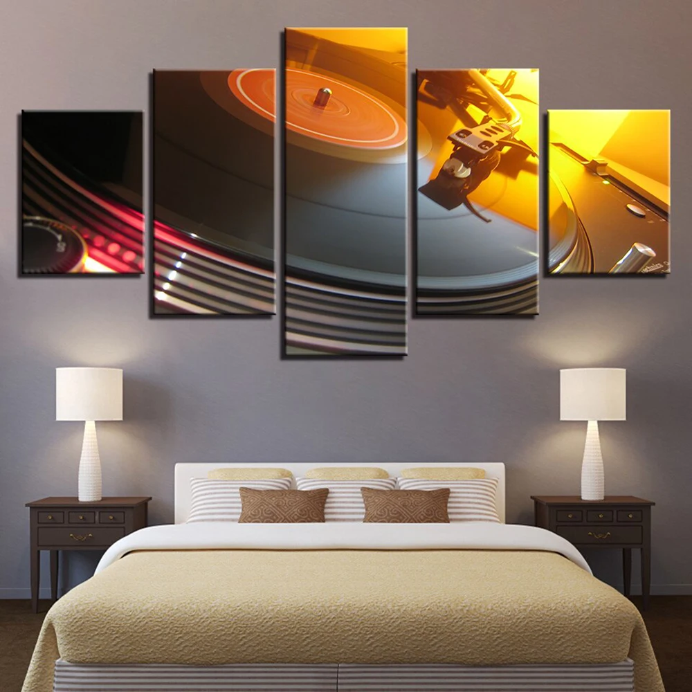 

5 Pieces Wall Art Canvas Painting DJ Console Poster Modern Living Room Bedroom Modular Pictures Home Decoration Free Shipping