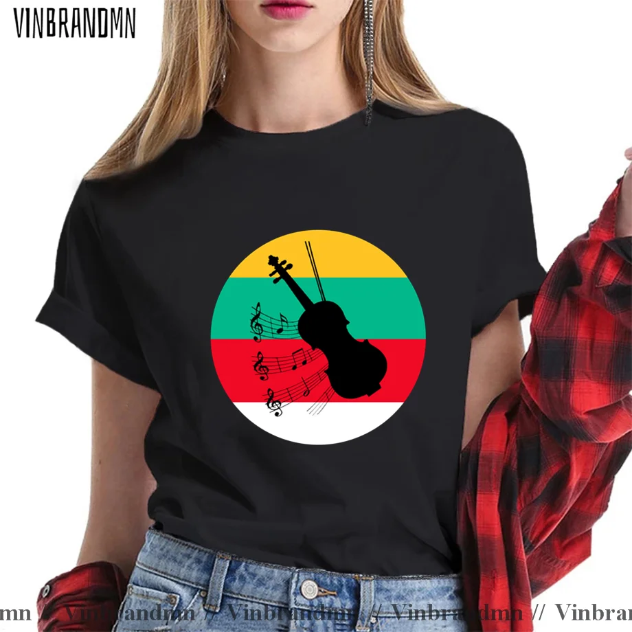 New Vintage Violin Guitar T Shirt Funny Art of Music Cello MOZART Art Design Tshirt For Woman Youth Fashion Casual T-shirt mujer