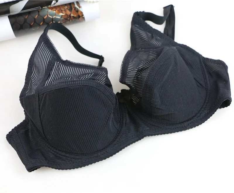 C20 Bra Black Cotton Lingerie Bralette Sexy Full-cover Soft Padded Push Up Bras For Women Underwire 75-105 B C D DD E Cup Bh Top